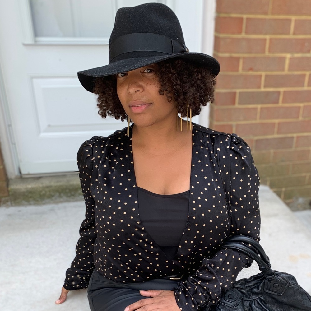 Polka Dot Long Sleeve Body Suit Blouse